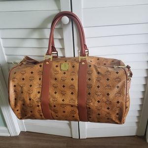 MCM Vintage Lg Weekender Duffle w shoulder strap